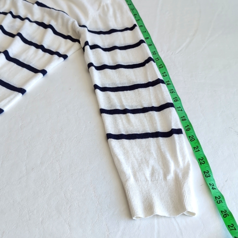 Cynthia Rowley Linen Blend Striped Hooded Cardigan Women's Size XL - Picture 4 of 7